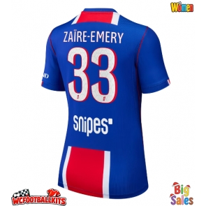 Paris Saint-Germain Warren Zaire-Emery #33 Replica Home Stadium Shirt for Women 2026-27 Short Sleeve